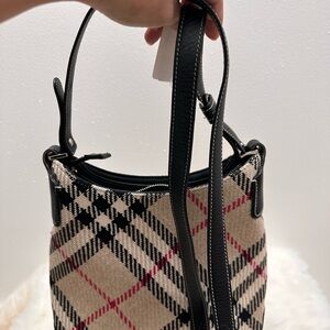 Burberry Checkered Shoulder Bag with Black Trim